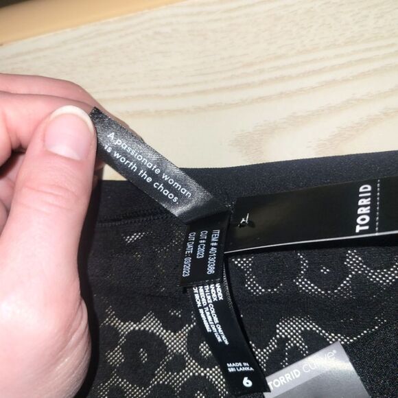 New Torrid Animal Lace Midrise Cheeky Black Panty 6 6X - Picture 5 of 11